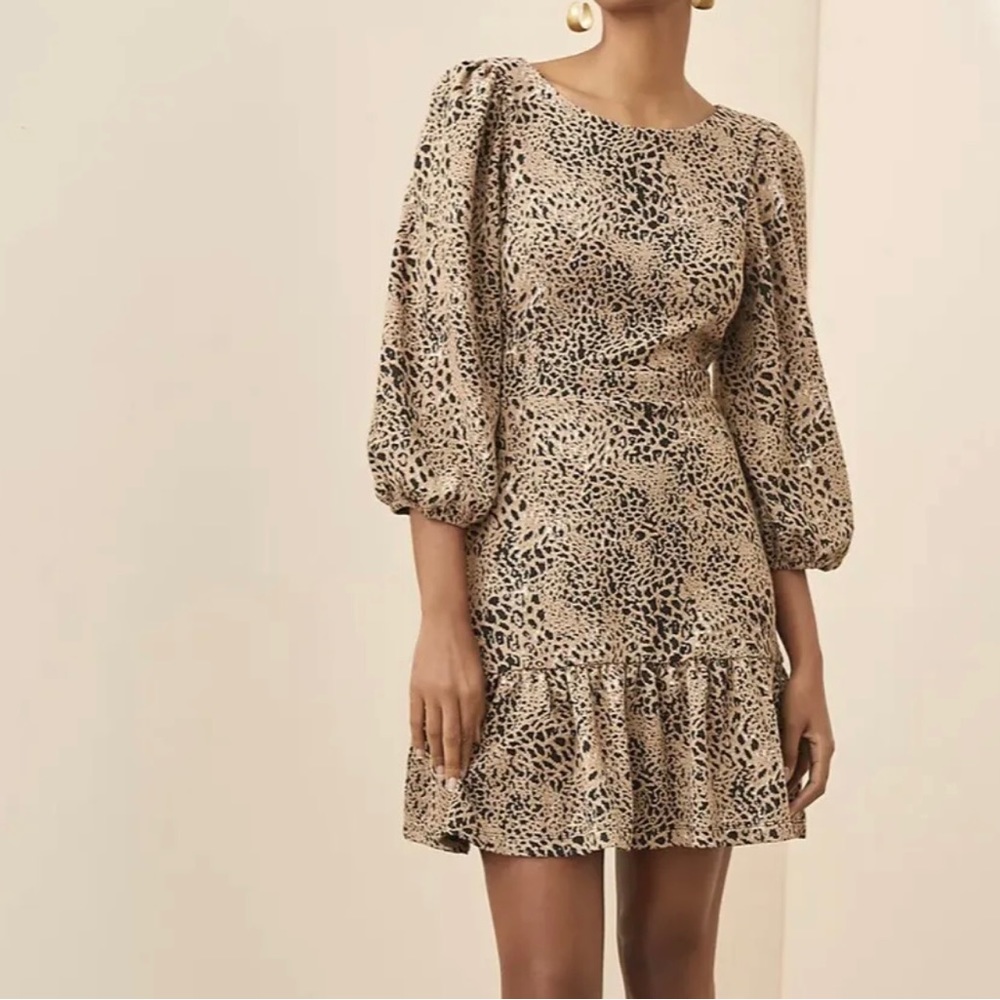 Anthropologie Maeve Knit Cut-Out Mini Ruffled Dress size 10p